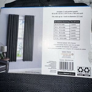 Mainstays Dark Gray Curtain Panels